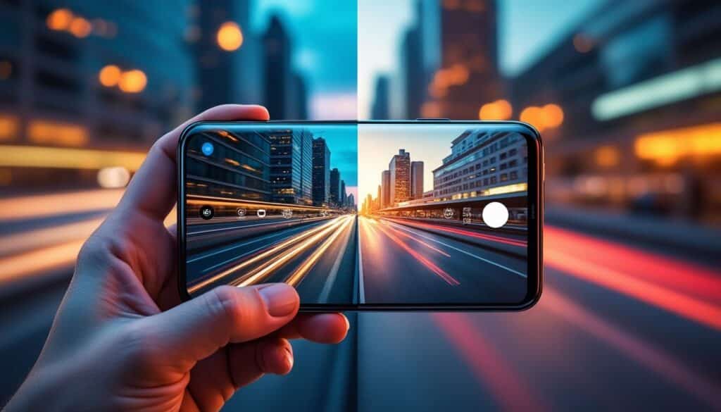 la stabilisation optique sur téléphone photo permet d'éliminer le flou de bougé pour des photos nettes et claires, même en mouvement.