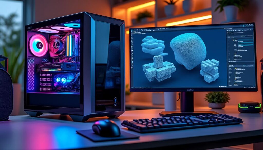 découvrez une station de travail puissante conçue pour gérer des rendus 3d lourds et complexes sur ordinateur, optimisant performance et efficacité pour vos projets graphiques.