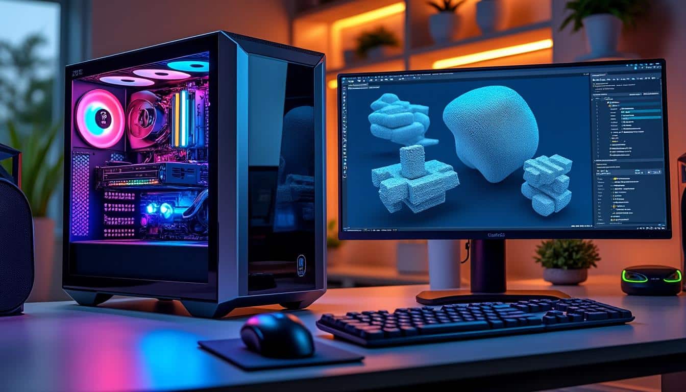 découvrez une station de travail puissante conçue pour gérer des rendus 3d lourds et complexes sur ordinateur, optimisant performance et efficacité pour vos projets graphiques.