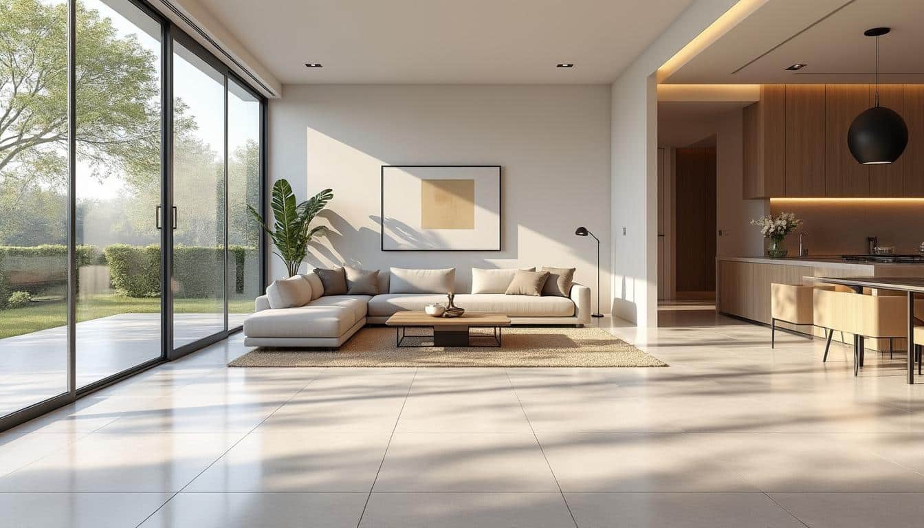 découvrez comment le carrelage grand format peut agrandir visuellement votre salon, apportant élégance et modernité à votre maison.