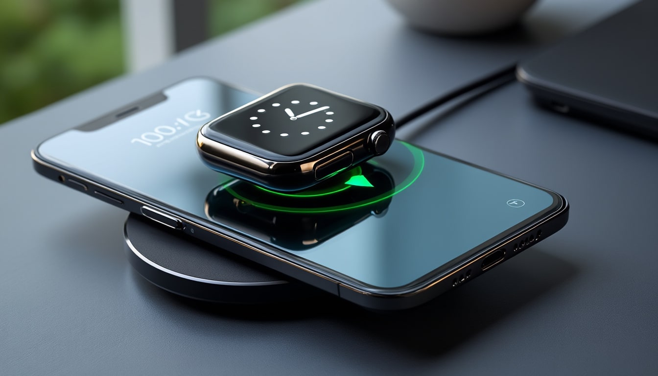 découvrez la charge inversée qui permet de recharger votre montre directement depuis votre téléphone, pour une autonomie toujours assurée en déplacement.