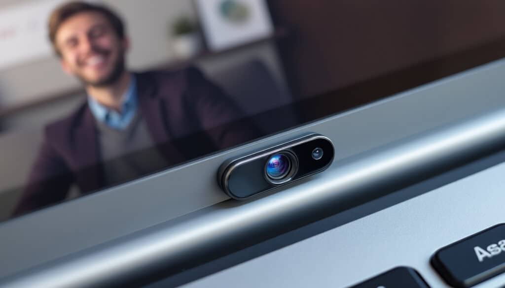 découvrez comment la webcam de l'ordinateur utilise le flou d'arrière-plan matériel pour améliorer la qualité de vos vidéoconférences en mettant en valeur votre image.