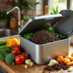 le composteur convertit facilement les épluchures en un engrais naturel et écologique pour nourrir vos plantes d'intérieur.