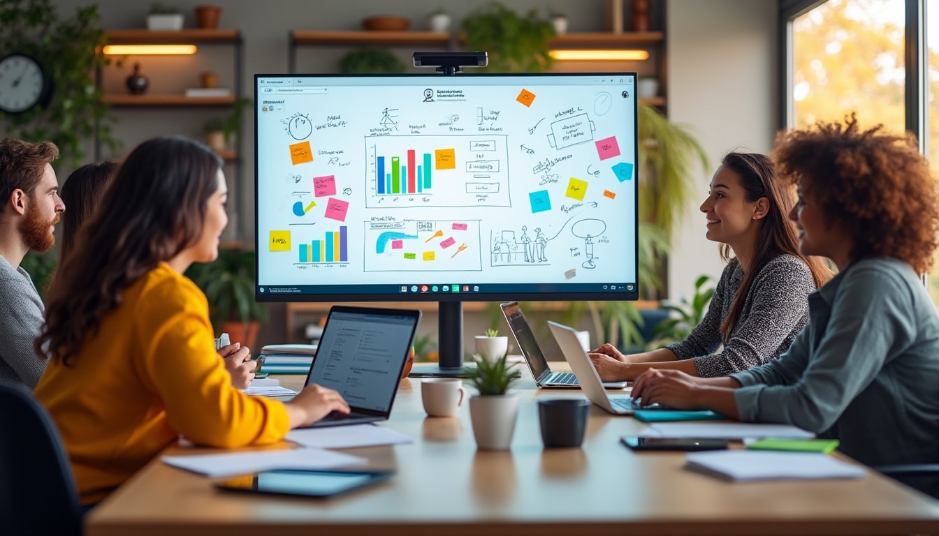 découvrez les plateformes de réunion interactive pour dynamiser vos échanges à distance grâce aux sondages, tableaux blancs et ateliers collaboratifs.